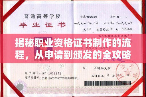 阿拉尔揭秘职业资格证书制作的流程，从申请到颁发的全攻略